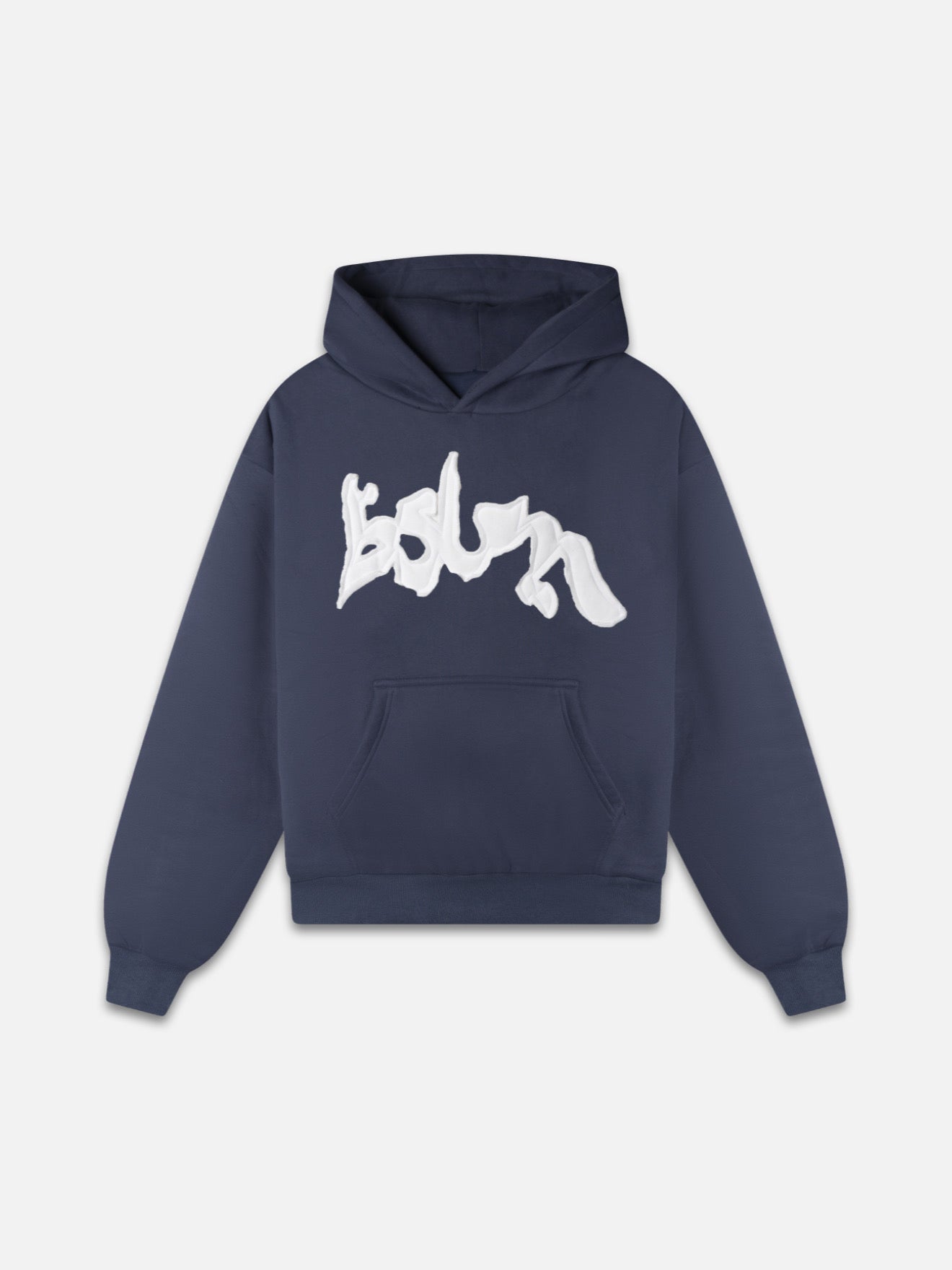 BSLM Patched Hoodie Navy | Heavyweight Streetwear – BSLM Clothing