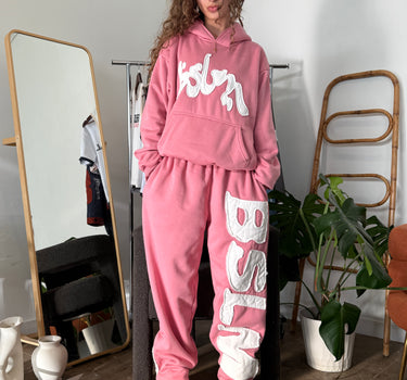 PATCHED SWEATPANTS PINK