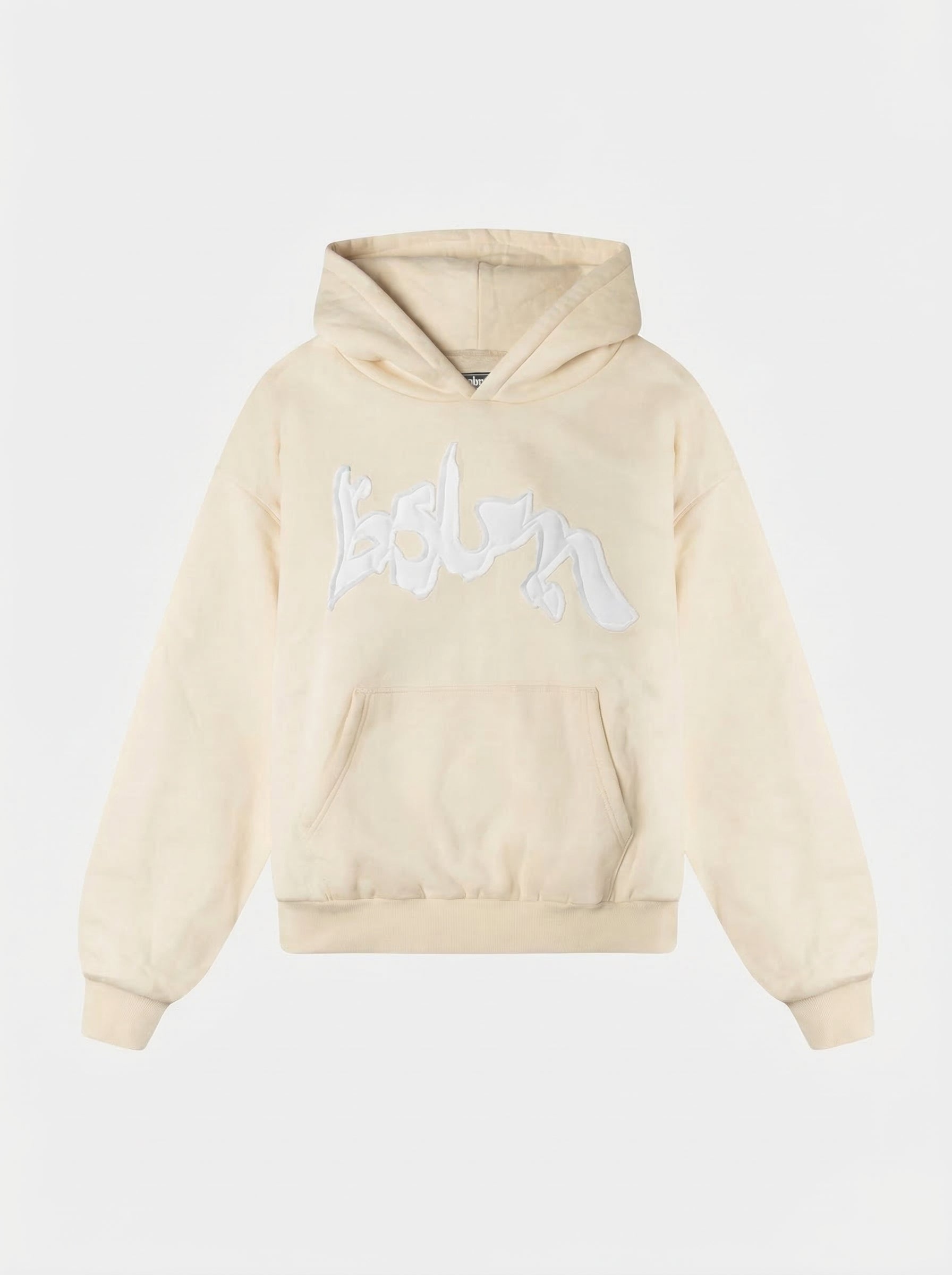BSLM Patched Hoodie Ivory | Heavyweight Streetwear – BSLM Clothing
