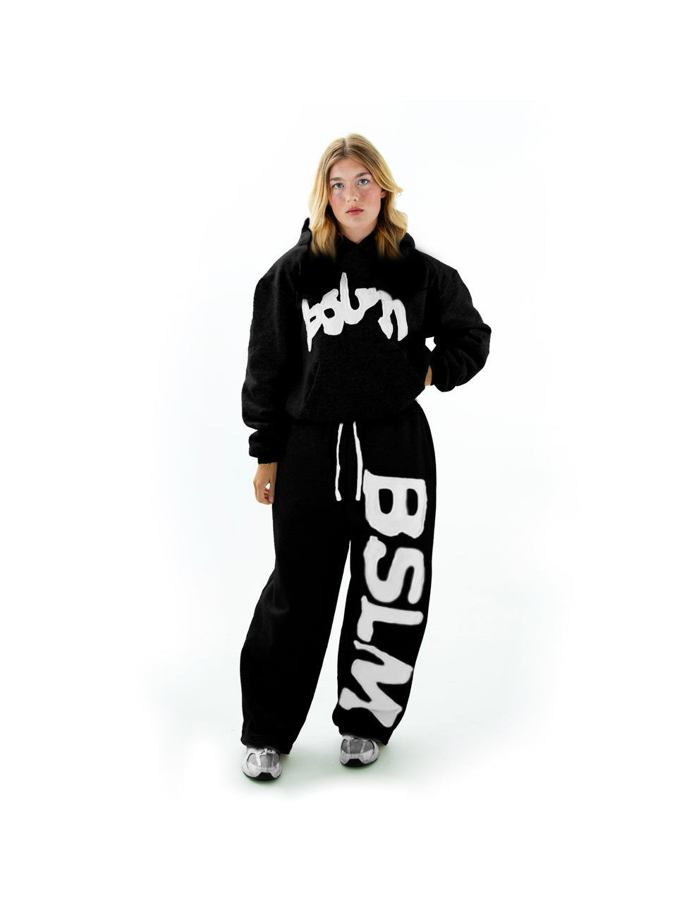 BSLM Patched Sweatpants Charcoal | Heavyweight Streetwear – BSLM Clothing