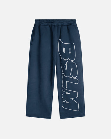 Bslm BSLM Outlined Sweatpants Navy | 3D Embroidery Streetwear – BSLM Clothing