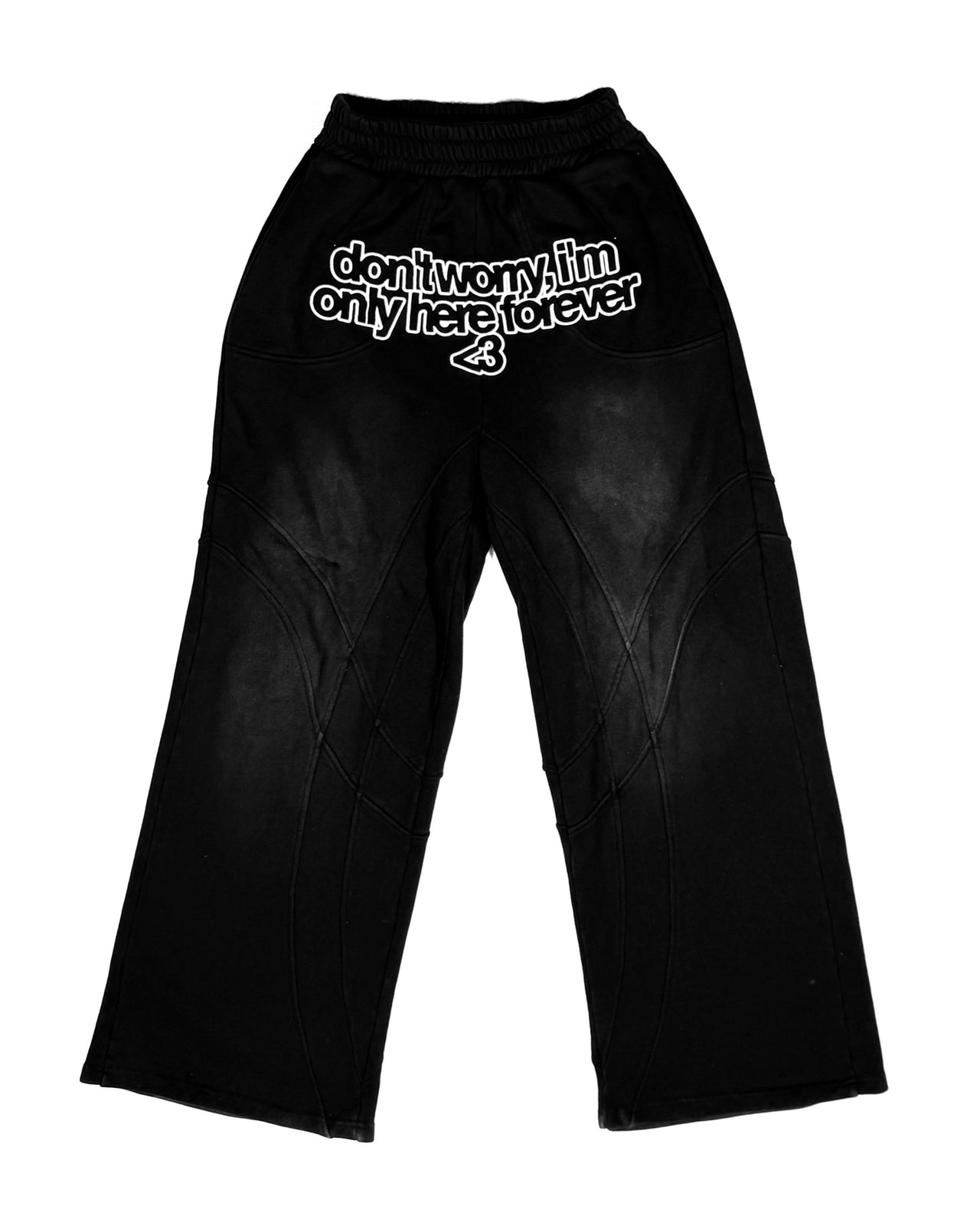 "<3" SWEATPANTS BLACK