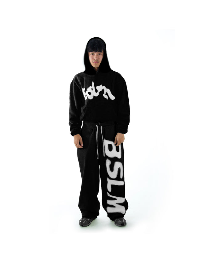 BSLM Patched Sweatpants Charcoal | Heavyweight Streetwear – BSLM Clothing