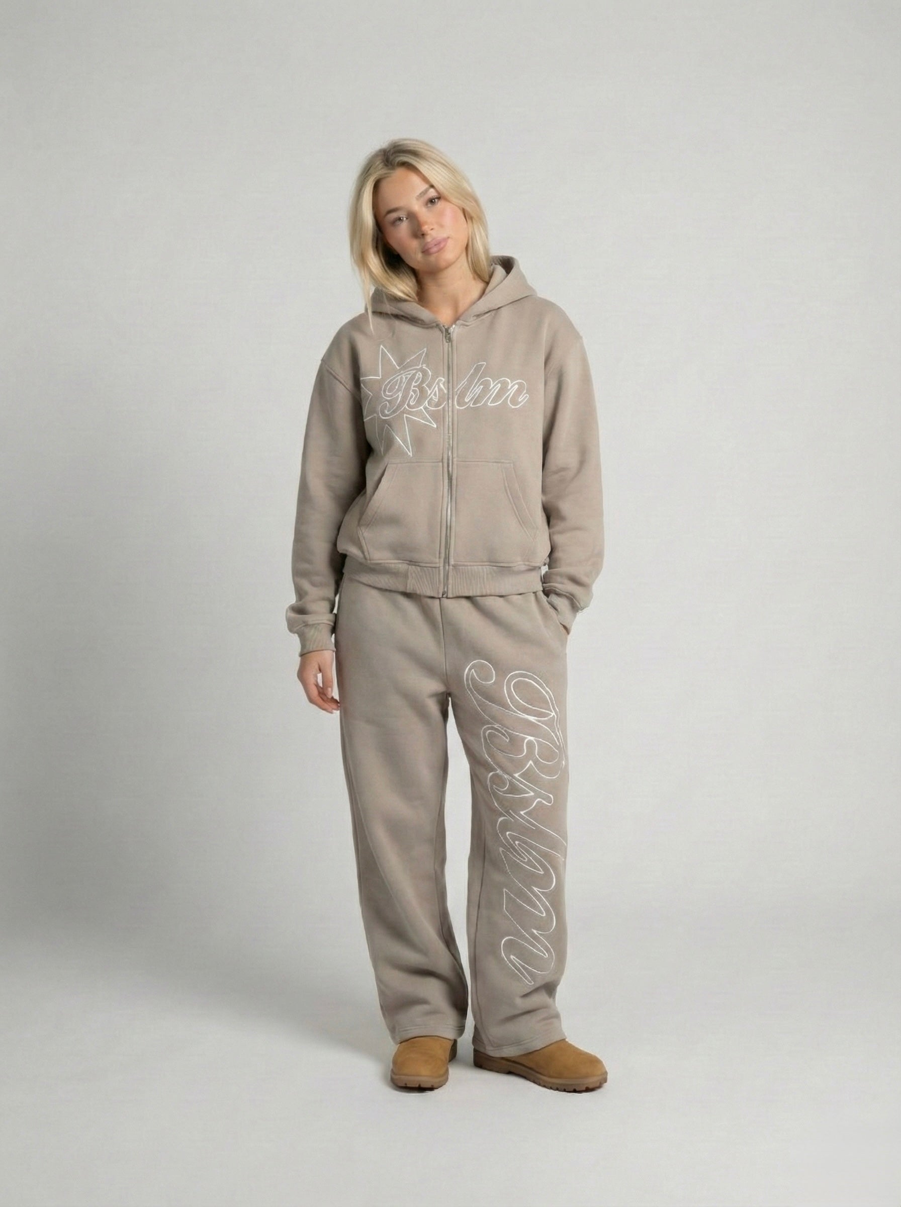 BSLM Revamped Zip-Up Stone | Streetwear Hoodie – BSLM Clothing