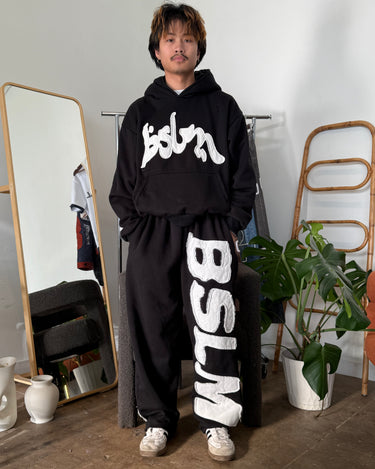 Bslm BSLM Patched Hoodie Charcoal | Heavyweight Streetwear – BSLM Clothing