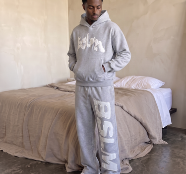PATCHED HOODIE CONCRETE