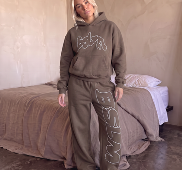 OUTLINED SWEATPANTS TAUPE