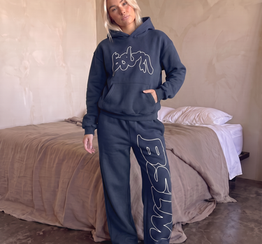 OUTLINED SWEATPANTS NAVY